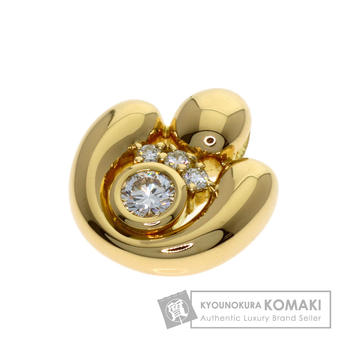 POLA Diamond Pendant top K18 Yellow Gold Ladies [Used]