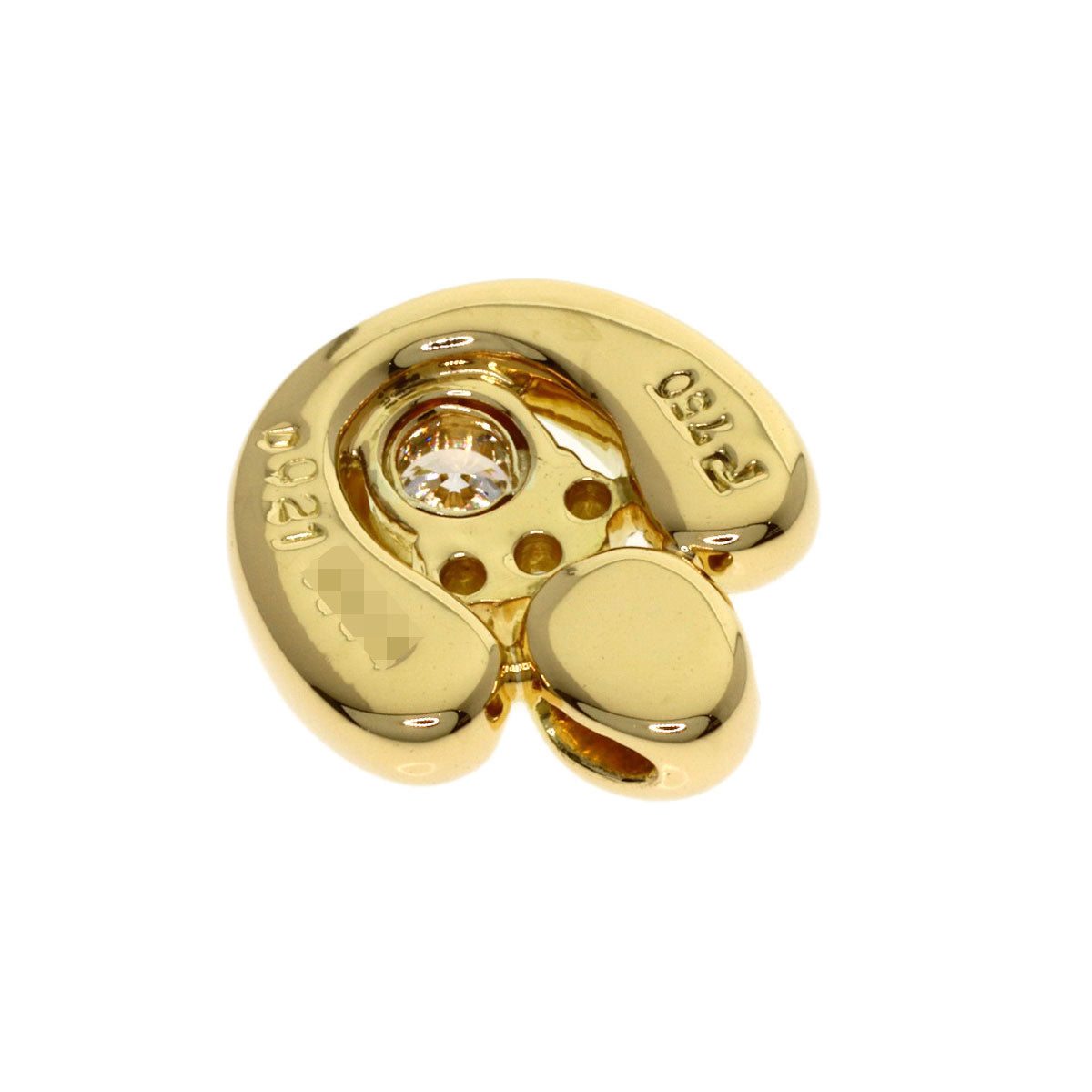 POLA Diamond Pendant top K18 Yellow Gold Ladies [Used]