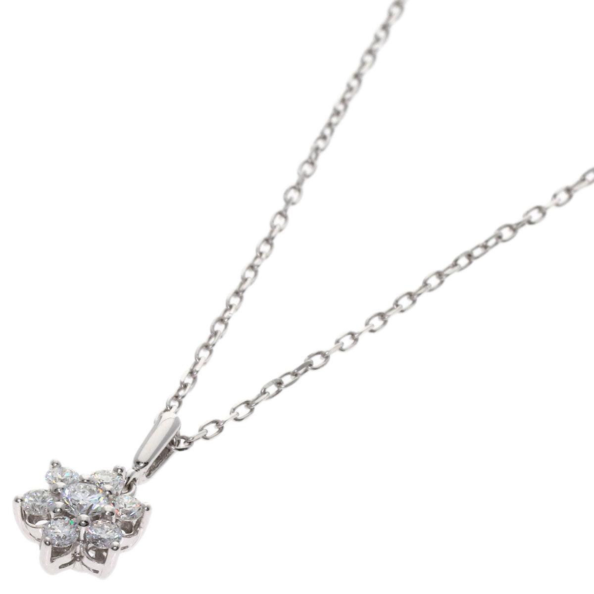 MIKIMOTO Diamond Necklace K18 White Gold Ladies [Used]