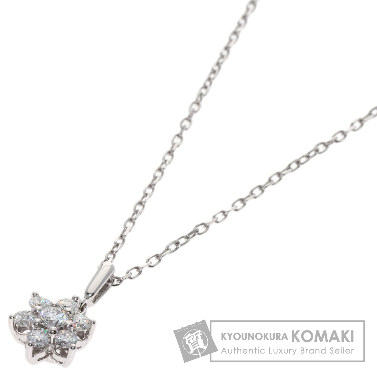 MIKIMOTO Diamond Necklace K18 White Gold Ladies [Used]