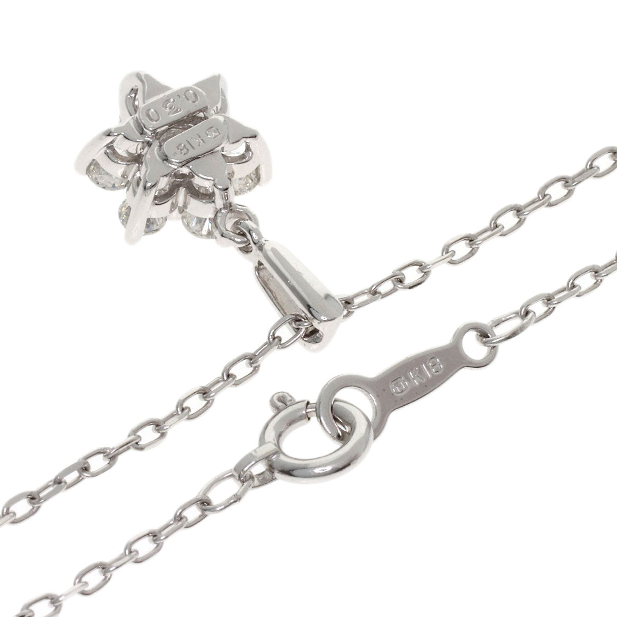 MIKIMOTO Diamond Necklace K18 White Gold Ladies [Used]