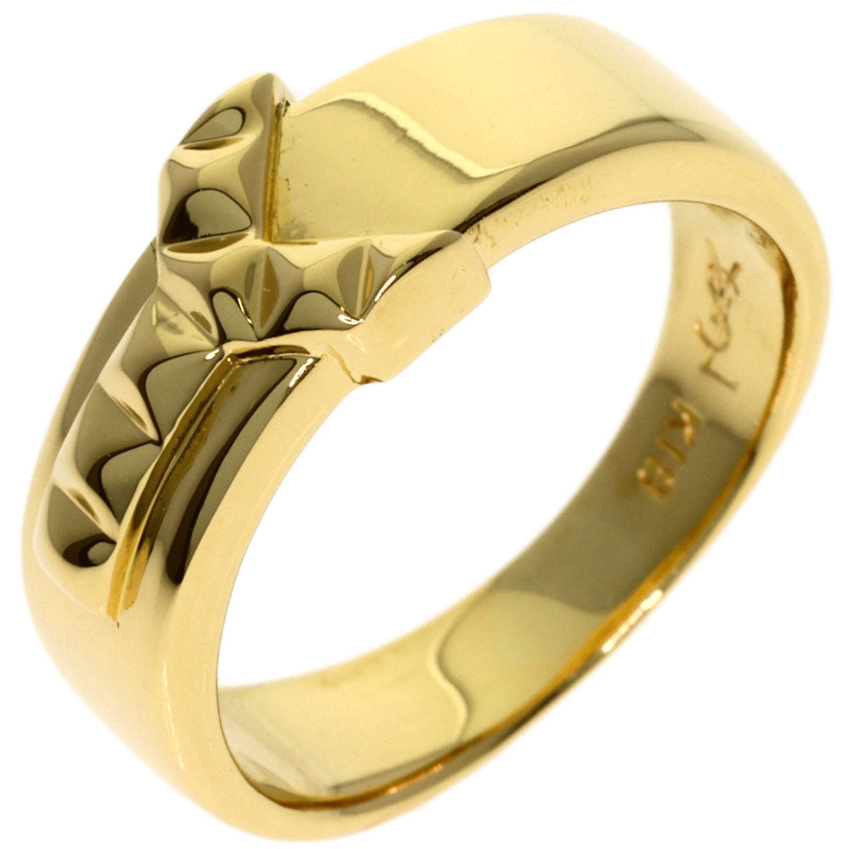 YVES SAINT LAURENT Y motif Ring K18 Yellow Gold Ladies [Used]