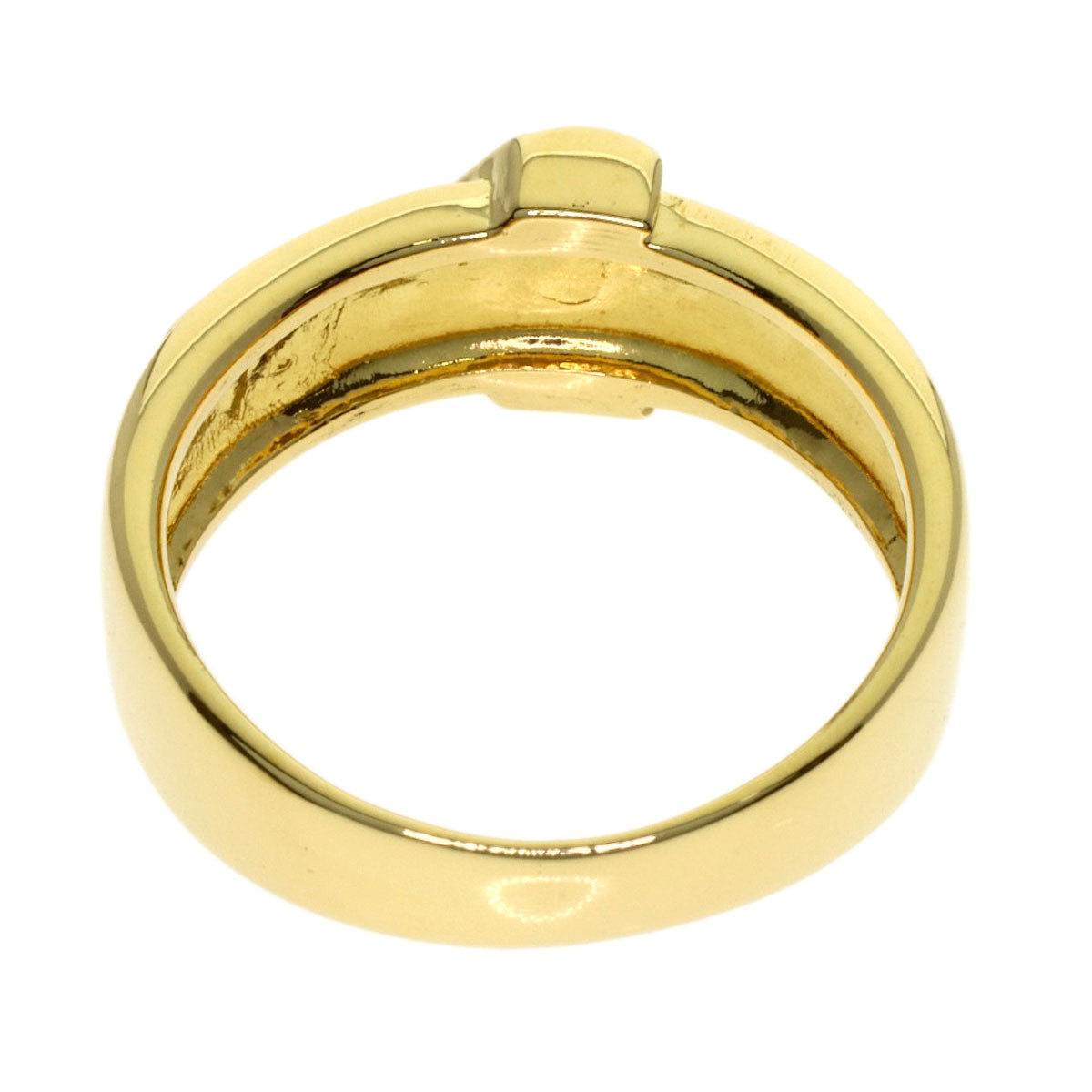 YVES SAINT LAURENT Y motif Ring K18 Yellow Gold Ladies [Used]