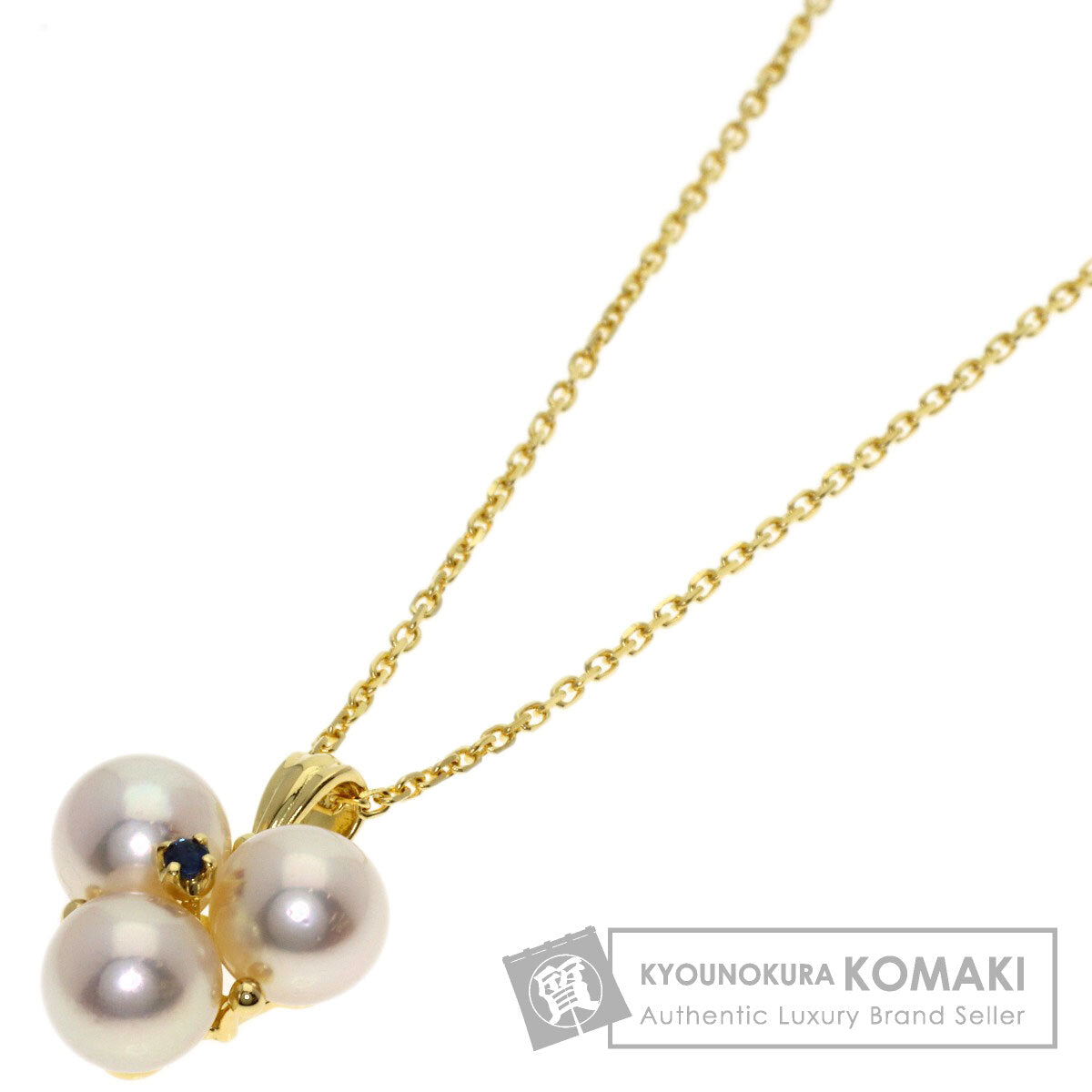 MIKIMOTO Pearl Pearl Sapphire Necklace K18 Yellow Gold Ladies [Used]