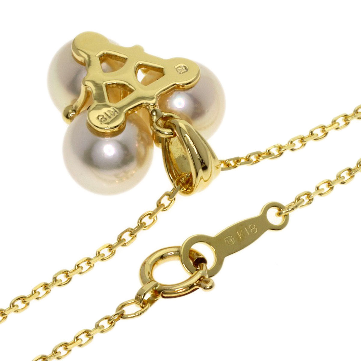 MIKIMOTO Pearl Pearl Sapphire Necklace K18 Yellow Gold Ladies [Used]