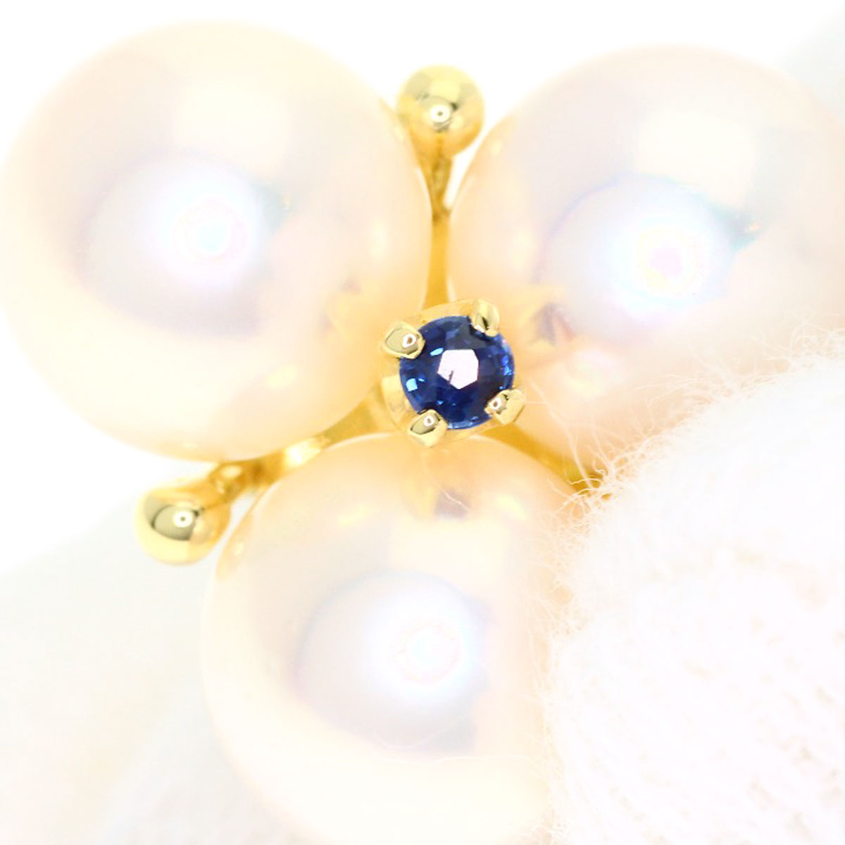 MIKIMOTO Pearl Pearl Sapphire Necklace K18 Yellow Gold Ladies [Used]
