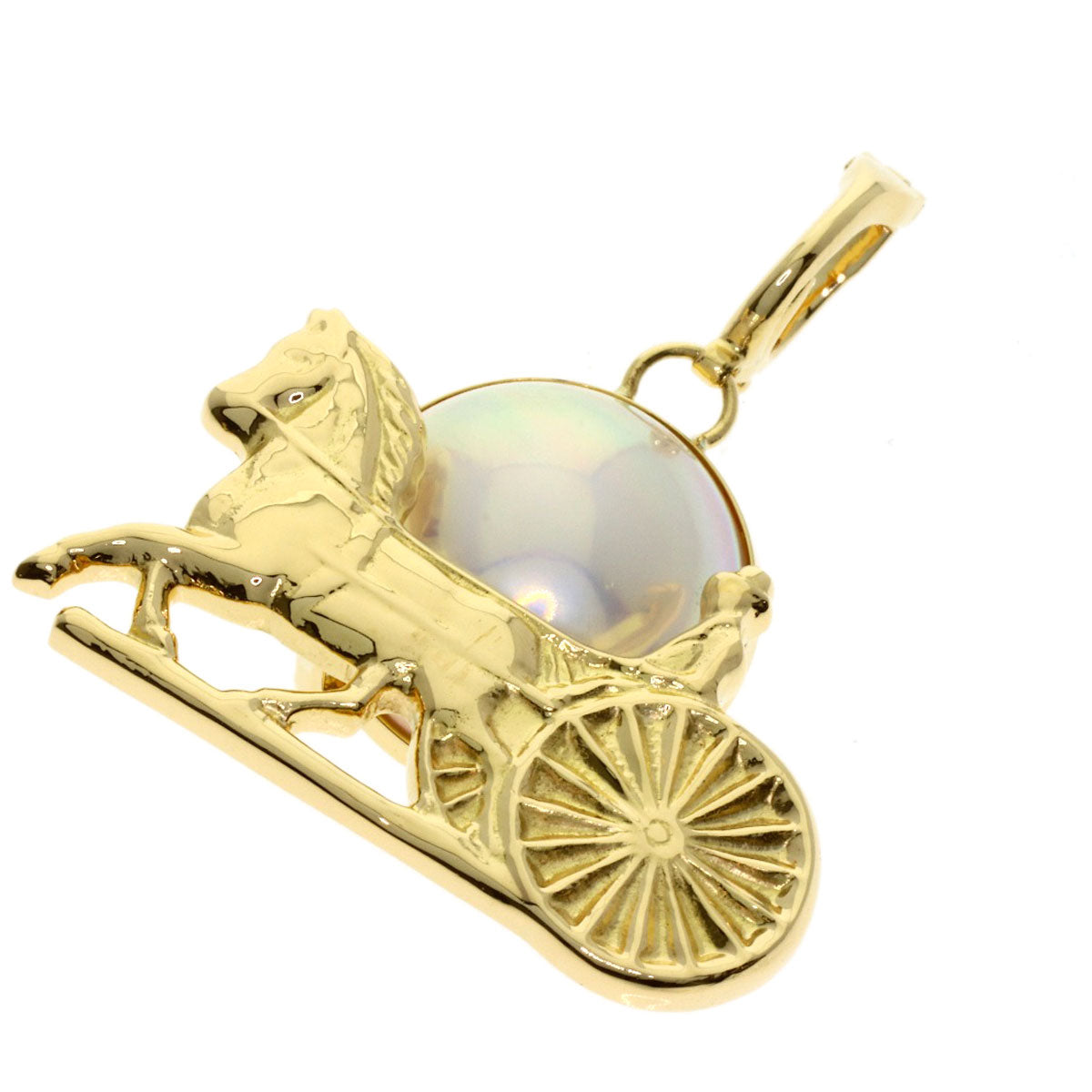 CELINE Carriage Pearl Pearl Pendant top K18 Yellow Gold Ladies [Used]