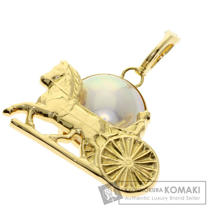CELINE Carriage Pearl Pearl Pendant top K18 Yellow Gold Ladies [Used]