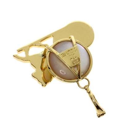 CELINE Carriage Pearl Pearl Pendant top K18 Yellow Gold Ladies [Used]