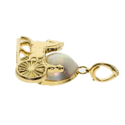 CELINE Carriage Pearl Pearl Pendant top K18 Yellow Gold Ladies [Used]