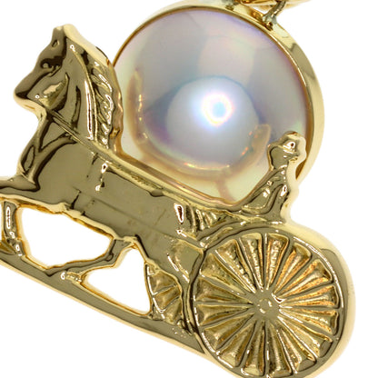 CELINE Carriage Pearl Pearl Pendant top K18 Yellow Gold Ladies [Used]