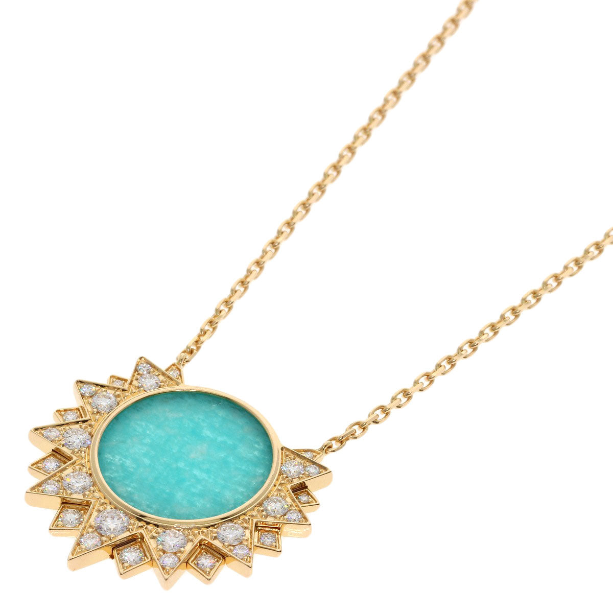 PIAGET Sunlight Amazonite Diamond Necklace K18 Yellow Gold Ladies [Used]