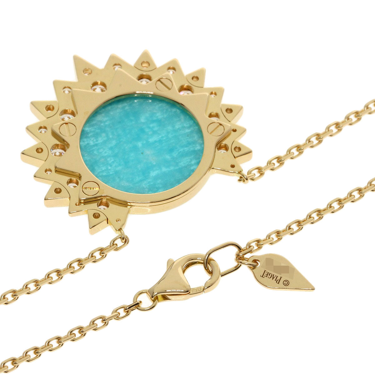 PIAGET Sunlight Amazonite Diamond Necklace K18 Yellow Gold Ladies [Used]