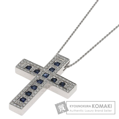 Damiani Bell Epoch Sapphire Diamond Necklace K18 White Gold Ladies [Used]