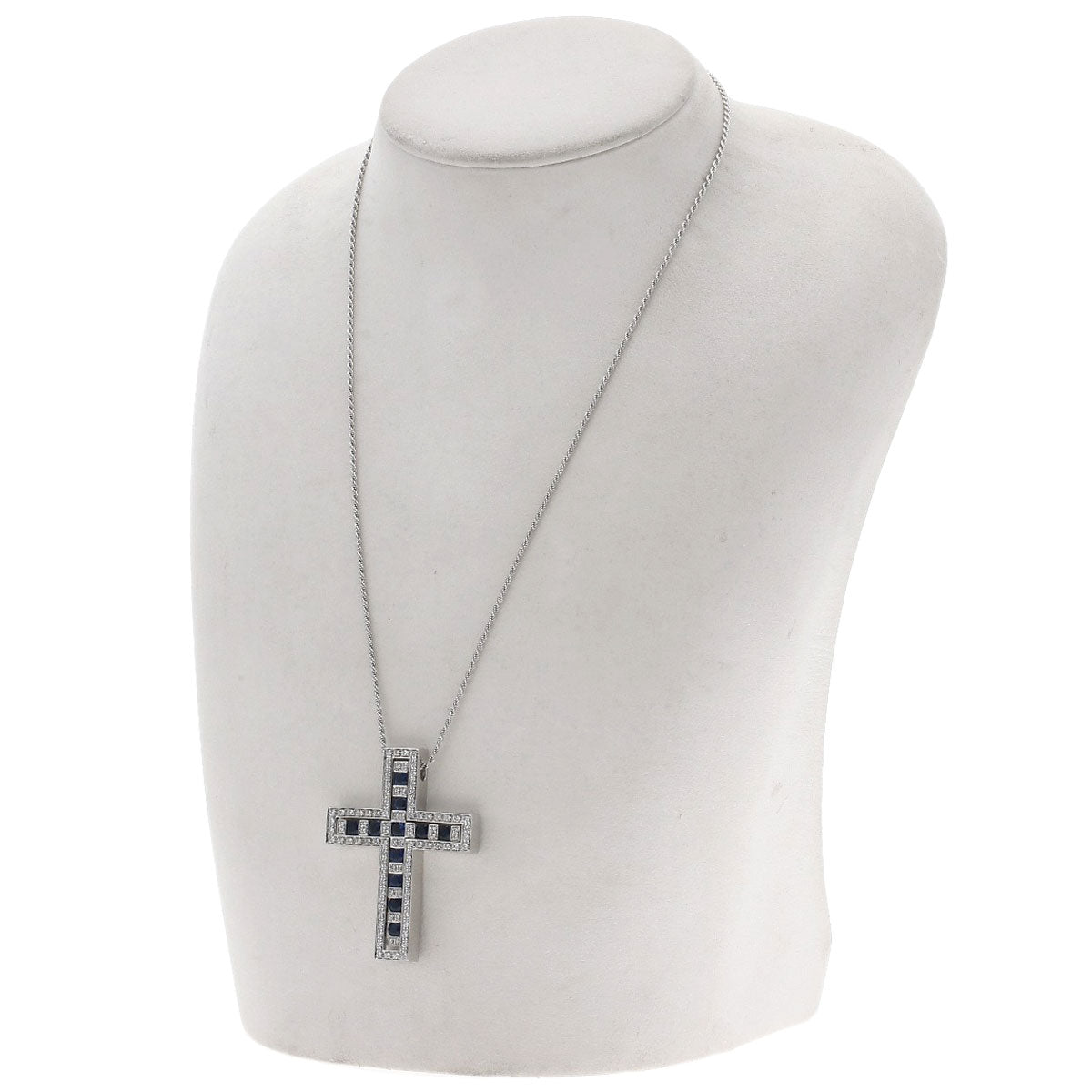 Damiani Bell Epoch Sapphire Diamond Necklace K18 White Gold Ladies [Used]