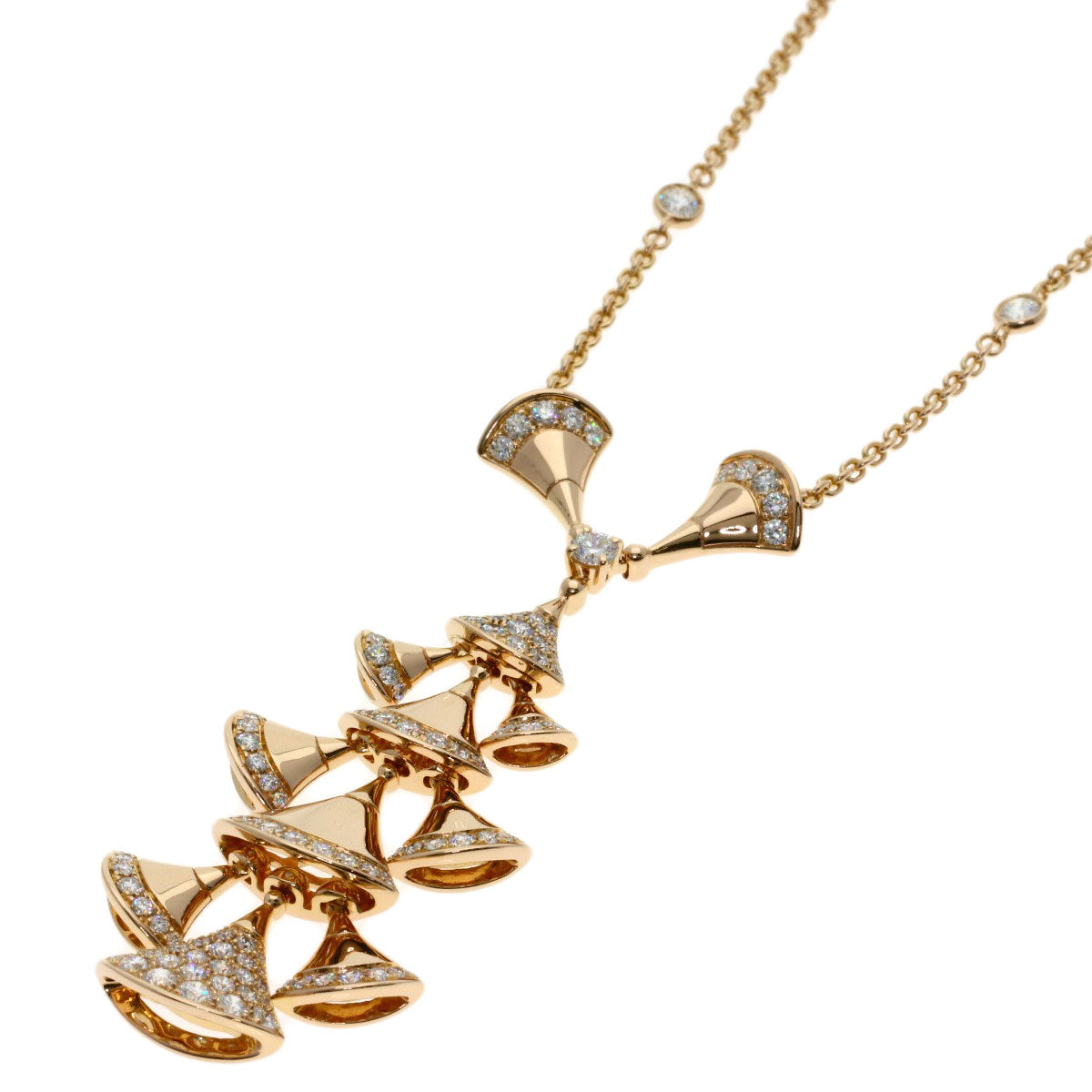 BVLGARI Diva Dream Diamond Necklace K18 Pink Gold Ladies [Used]