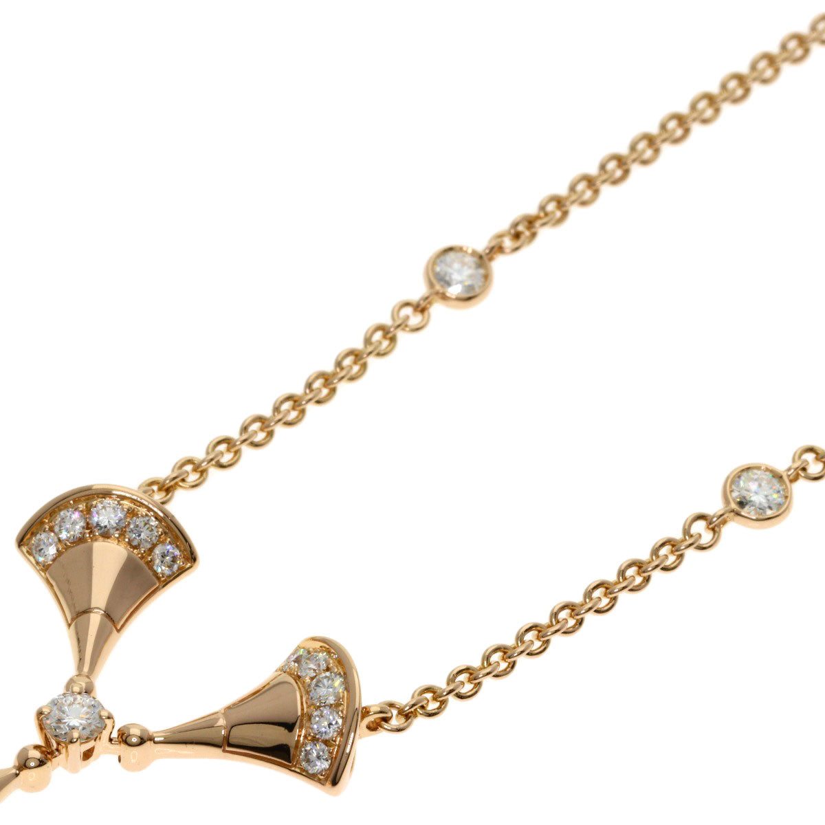BVLGARI Diva Dream Diamond Necklace K18 Pink Gold Ladies [Used]