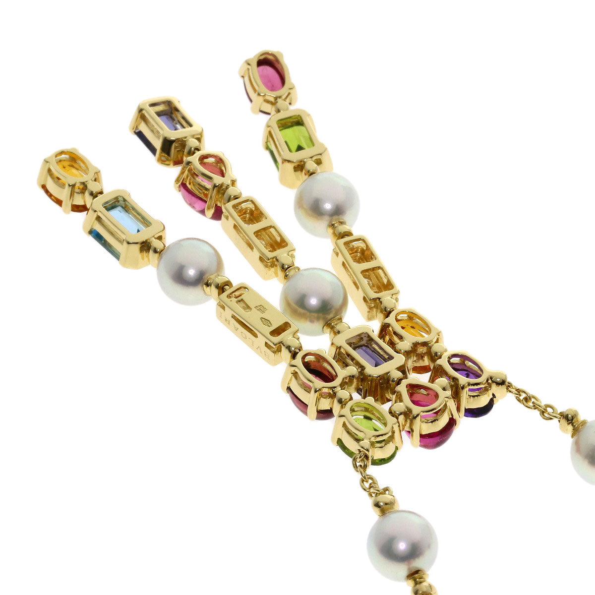 BVLGARI Allegra Pearl Pearl Multistone Necklace K18 Yellow Gold Ladies [Used]