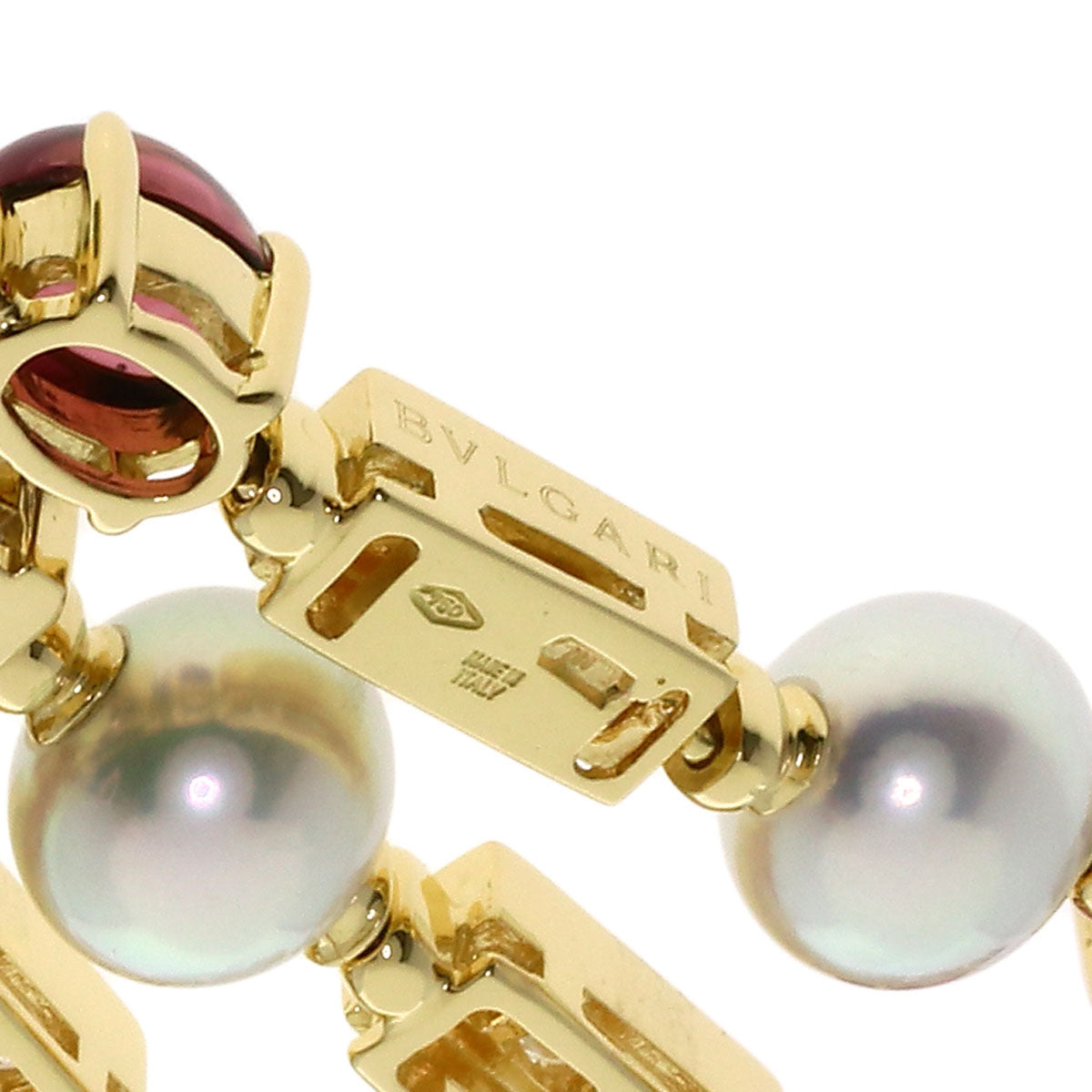 BVLGARI Allegra Pearl Pearl Multistone Necklace K18 Yellow Gold Ladies [Used]