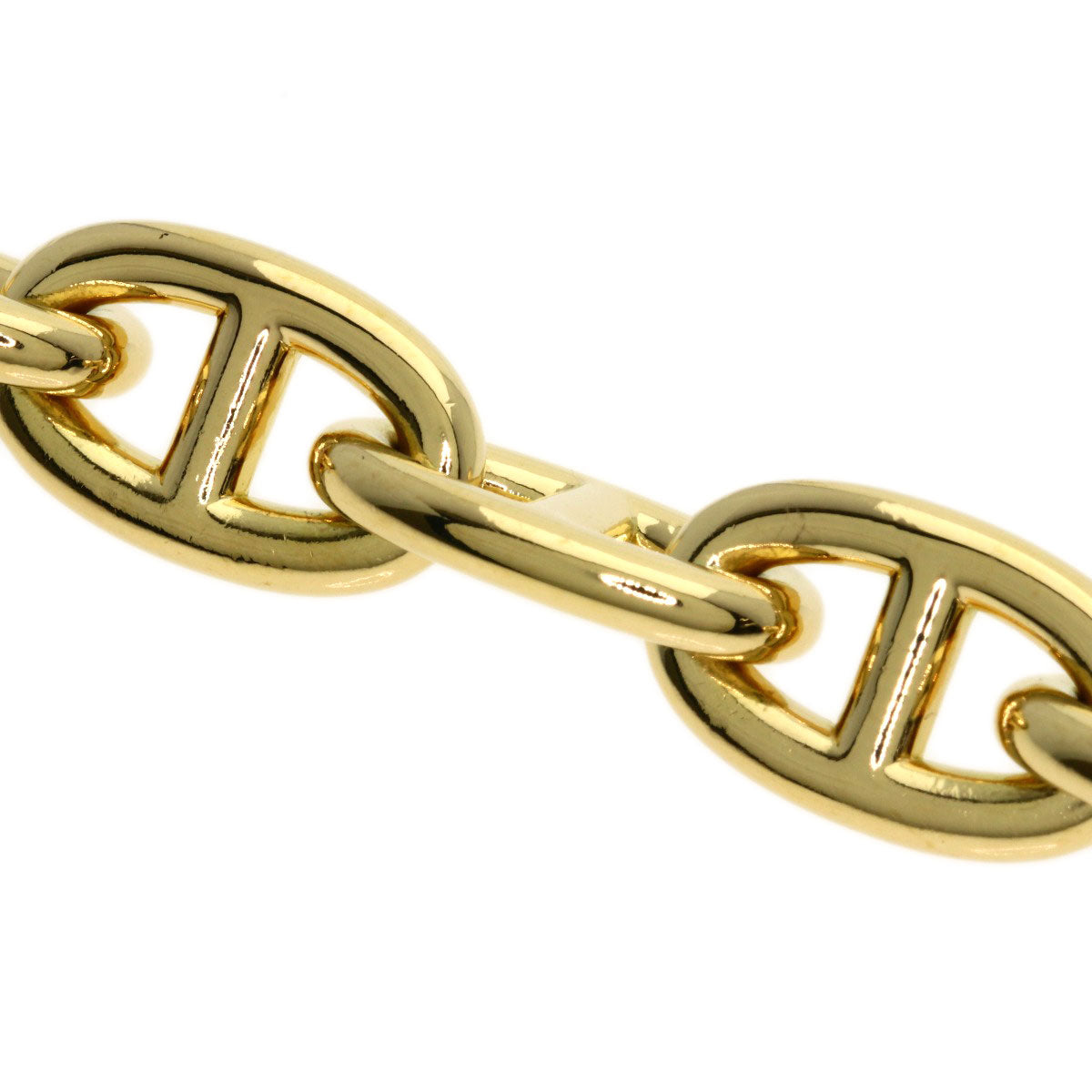 HERMES Chaine d'Ancre (17 panels) Bracelet K18 Yellow Gold Ladies [Used]