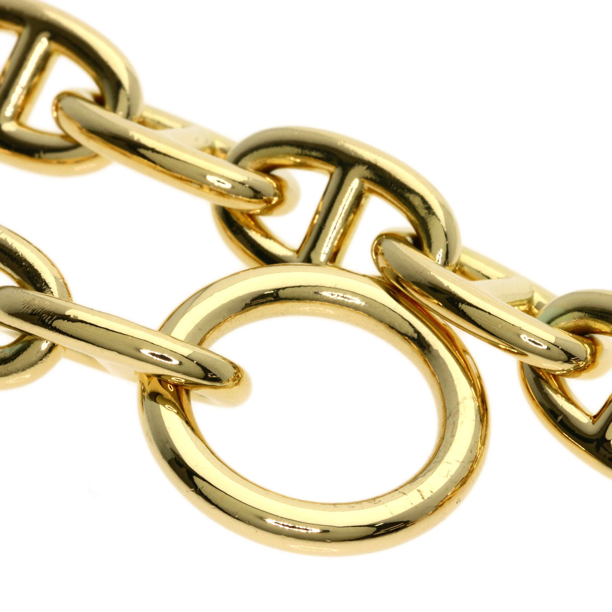 HERMES Chaine d'Ancre (17 panels) Bracelet K18 Yellow Gold Ladies [Used]