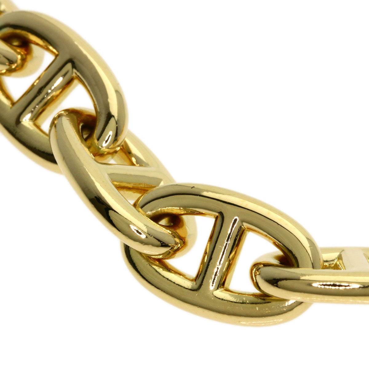 HERMES Chaine d'Ancre (17 panels) Bracelet K18 Yellow Gold Ladies [Used]