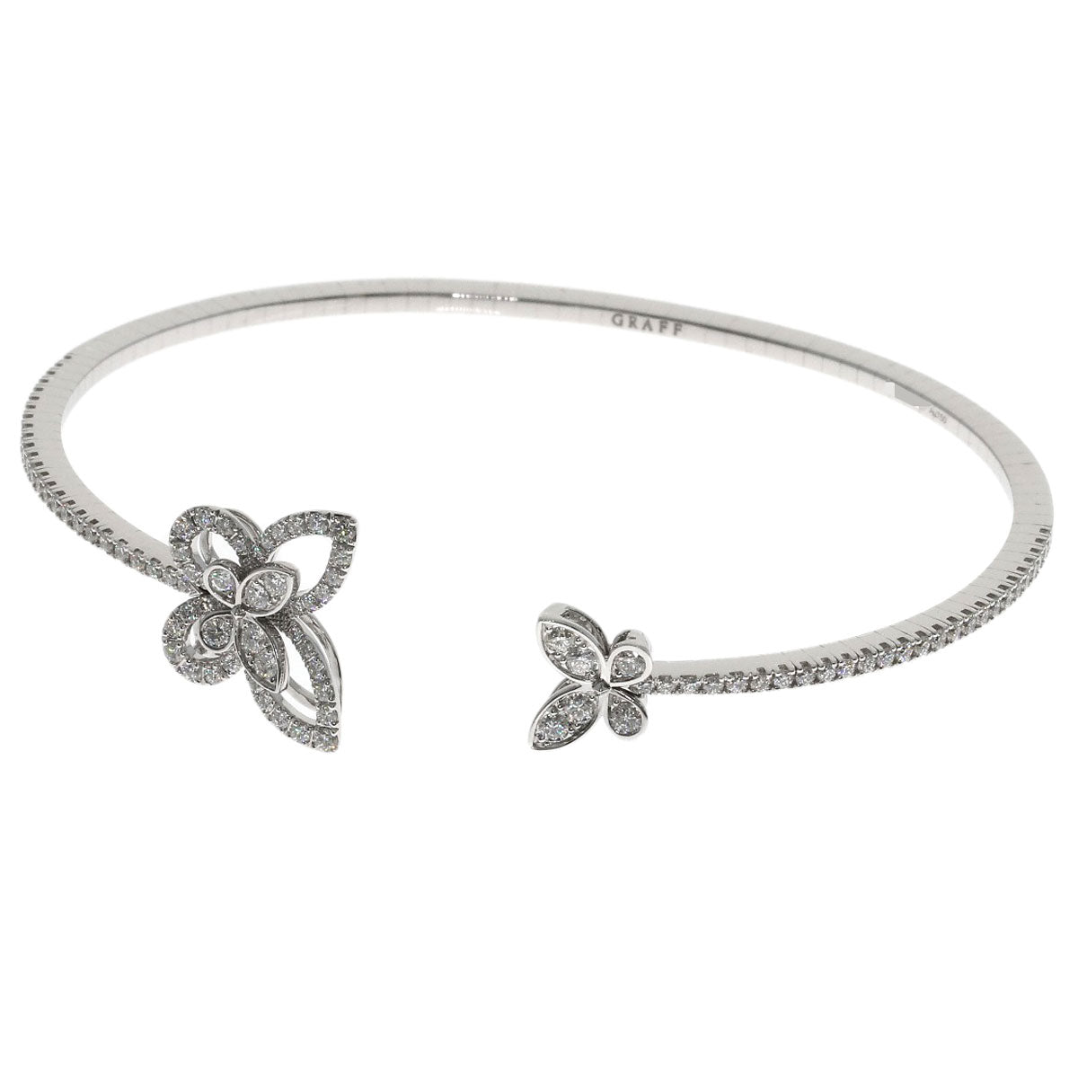 GRAFF Butterfly Silhouette Open Diamond Bangle Bracelet K18 White Gold Ladies [Used]