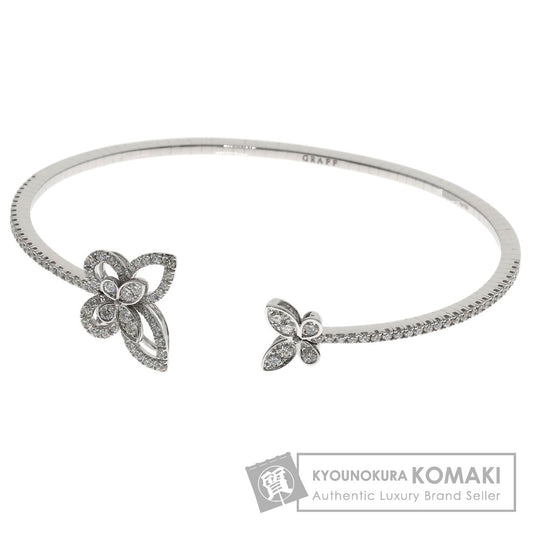 GRAFF Butterfly Silhouette Open Diamond Bangle Bracelet K18 White Gold Ladies [Used]