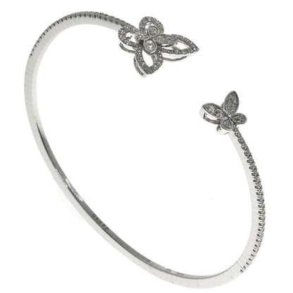GRAFF Butterfly Silhouette Open Diamond Bangle Bracelet K18 White Gold Ladies [Used]
