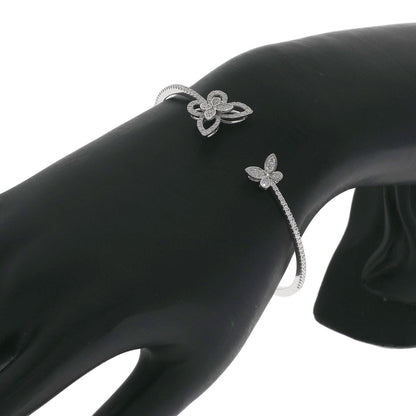GRAFF Butterfly Silhouette Open Diamond Bangle Bracelet K18 White Gold Ladies [Used]