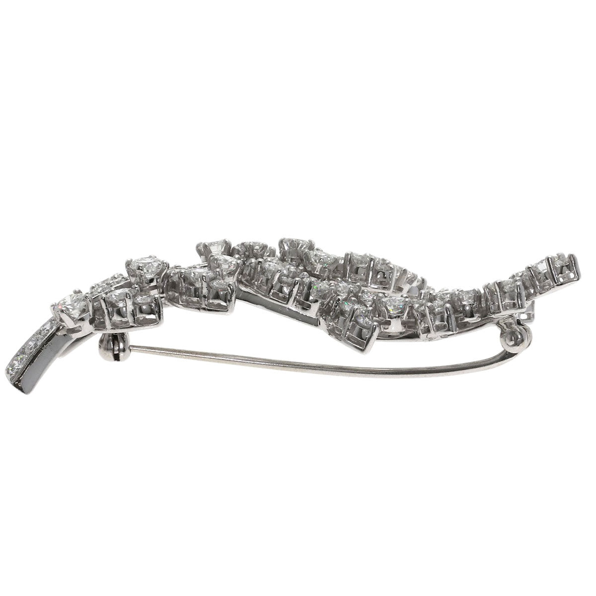 TIFFANY&Co. Leaf motif Diamond Brooch Platinum Ladies [Used]