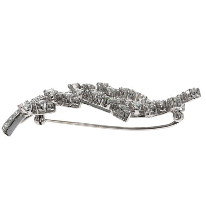 TIFFANY&Co. Leaf motif Diamond Brooch Platinum Ladies [Used]