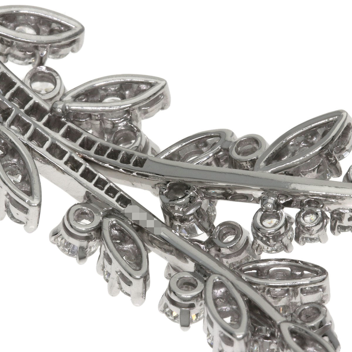 TIFFANY&Co. Leaf motif Diamond Brooch Platinum Ladies [Used]