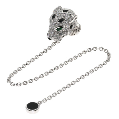 CARTIER PANTHERE Diamond Onyx Emerald Brooch K18 White Gold Ladies [Used]