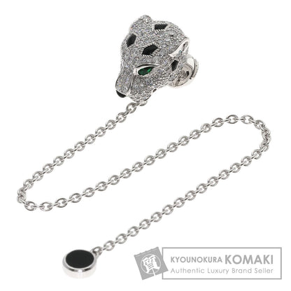 CARTIER PANTHERE Diamond Onyx Emerald Brooch K18 White Gold Ladies [Used]