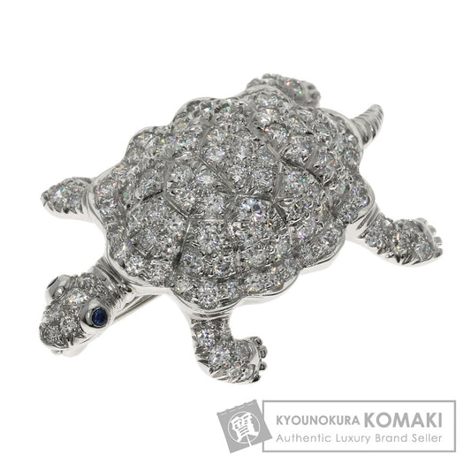 TIFFANY&Co. Turtle motif diamond sapphire Brooch Platinum PT950 Ladies [Used]