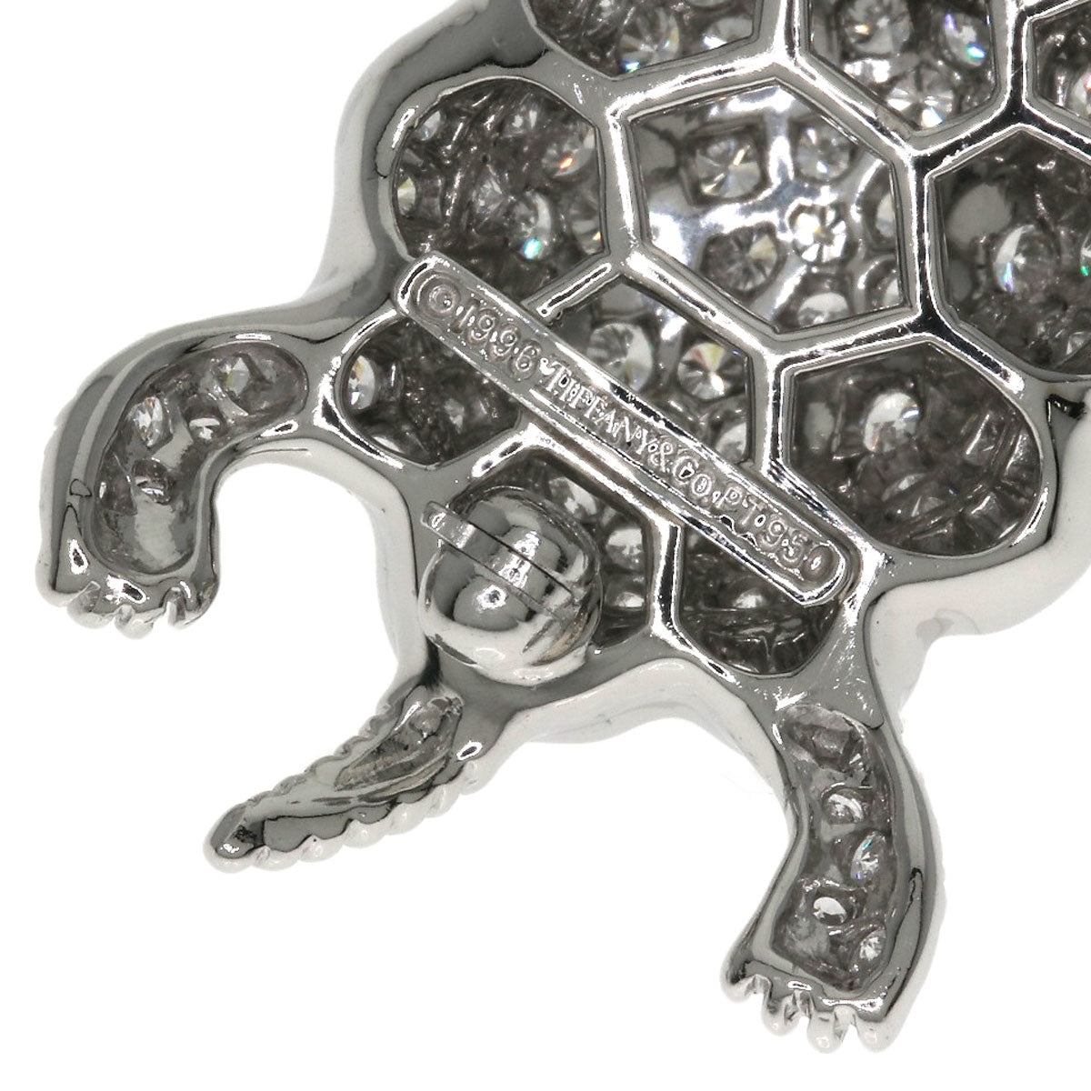 TIFFANY&Co. Turtle motif diamond sapphire Brooch Platinum PT950 Ladies [Used]