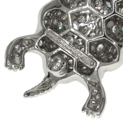 TIFFANY&Co. Turtle motif diamond sapphire Brooch Platinum PT950 Ladies [Used]