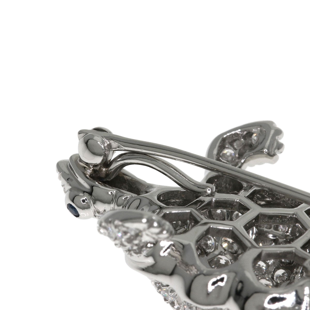 TIFFANY&Co. Turtle motif diamond sapphire Brooch Platinum PT950 Ladies [Used]