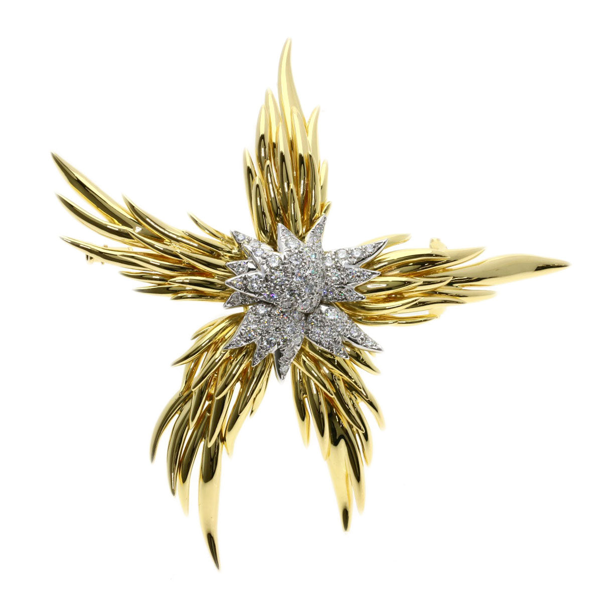 TIFFANY&Co. Jean Schlumberger Diamond Brooch K18 Yellow Gold Ladies [Used]