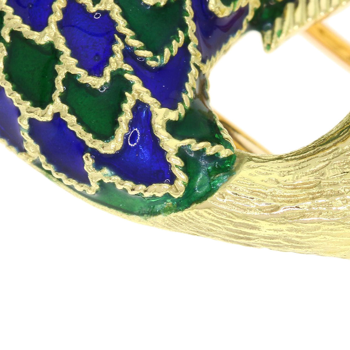 Boucheron Fish motif clip Enamel Brooch K18 Yellow Gold Ladies [Used]