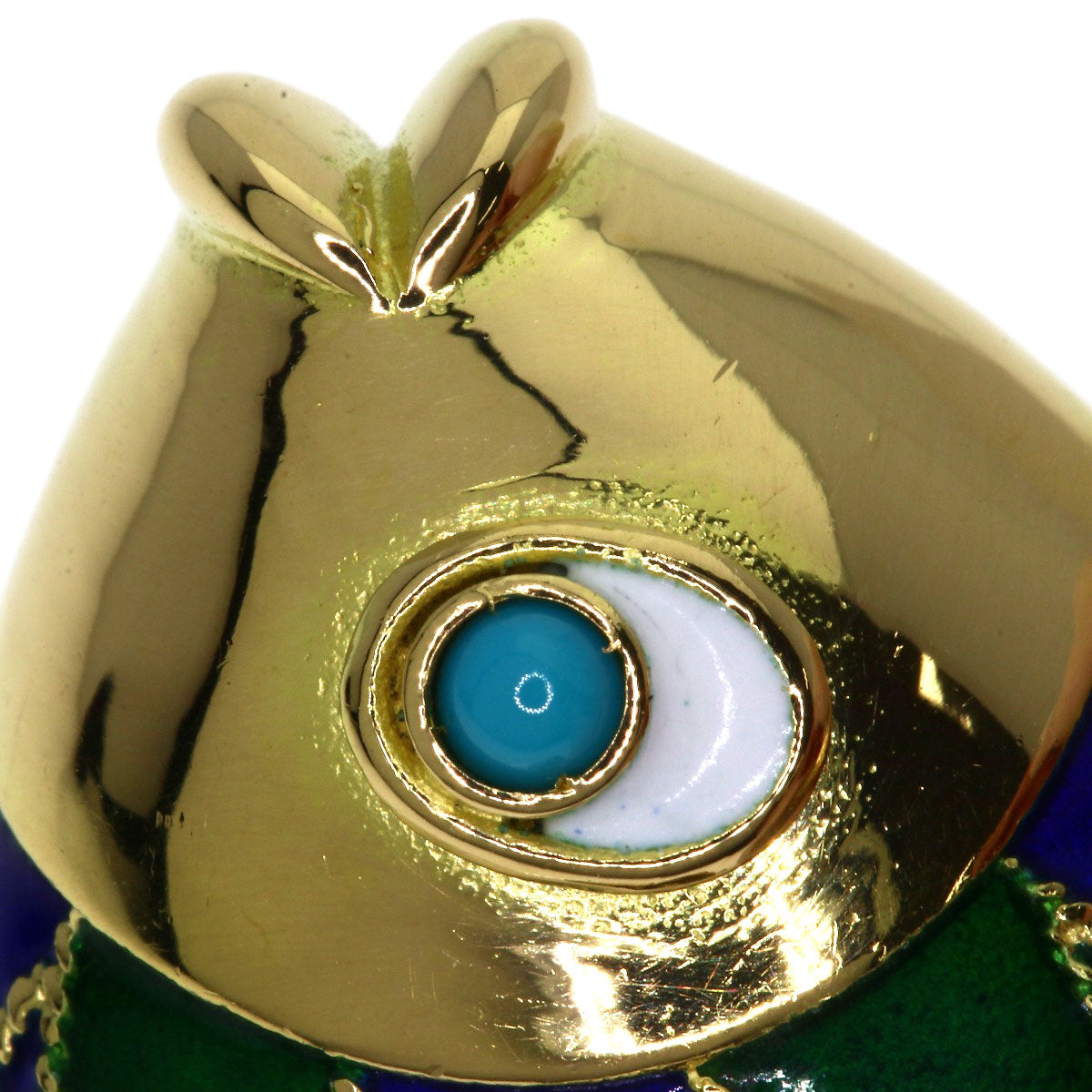 Boucheron Fish motif clip Enamel Brooch K18 Yellow Gold Ladies [Used]