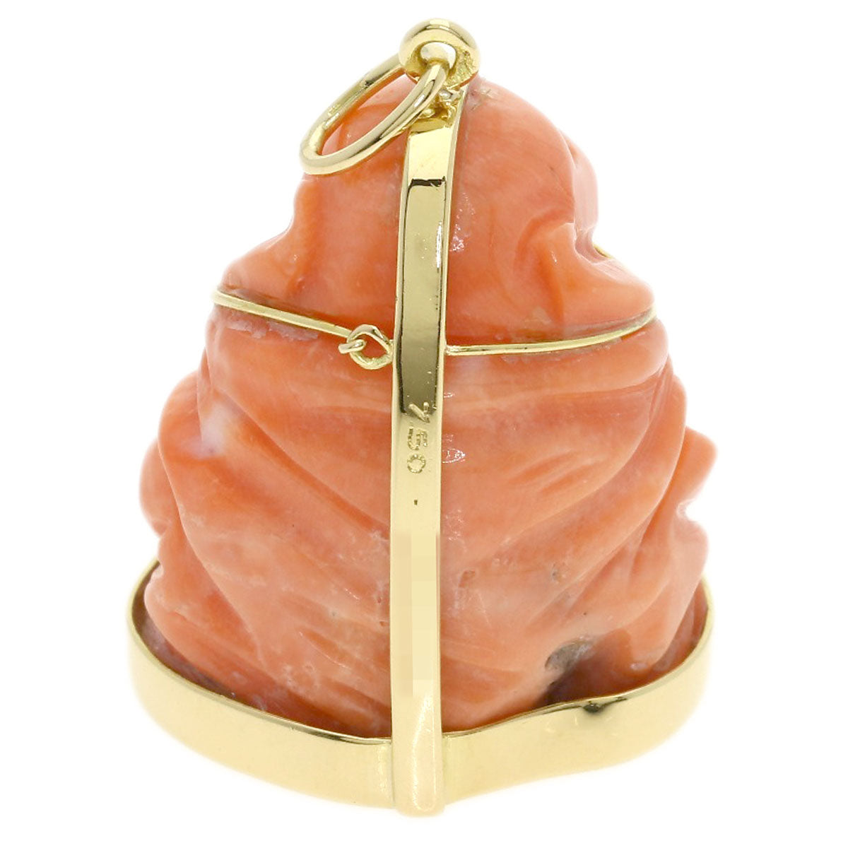 CARTIER Fukujin Coral Coral Pendant top K18 Yellow Gold Ladies [Used]