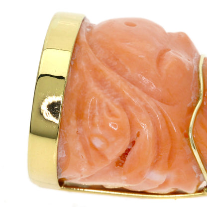 CARTIER Fukujin Coral Coral Pendant top K18 Yellow Gold Ladies [Used]