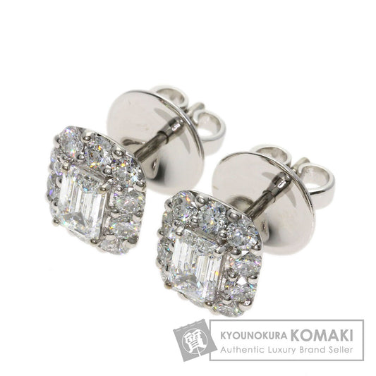GRAFF Emerald Cut Diamond earring K18 White Gold Ladies [Used]