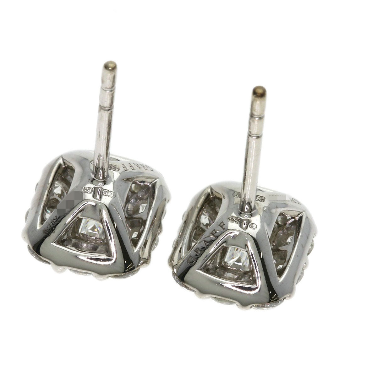 GRAFF Emerald Cut Diamond earring K18 White Gold Ladies [Used]