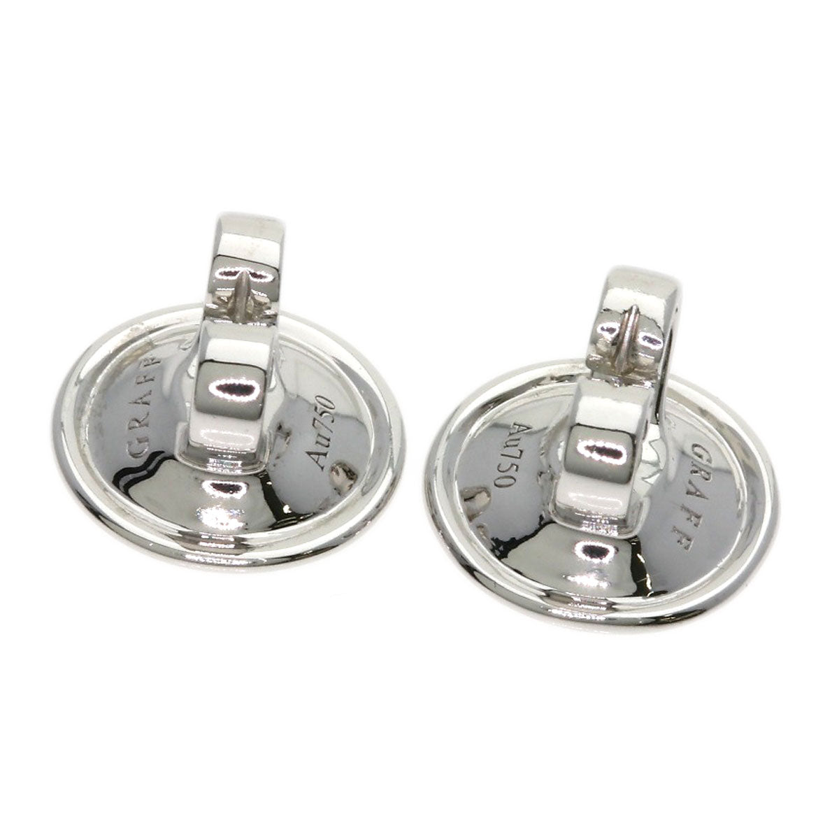 GRAFF Emerald Cut Diamond earring K18 White Gold Ladies [Used]