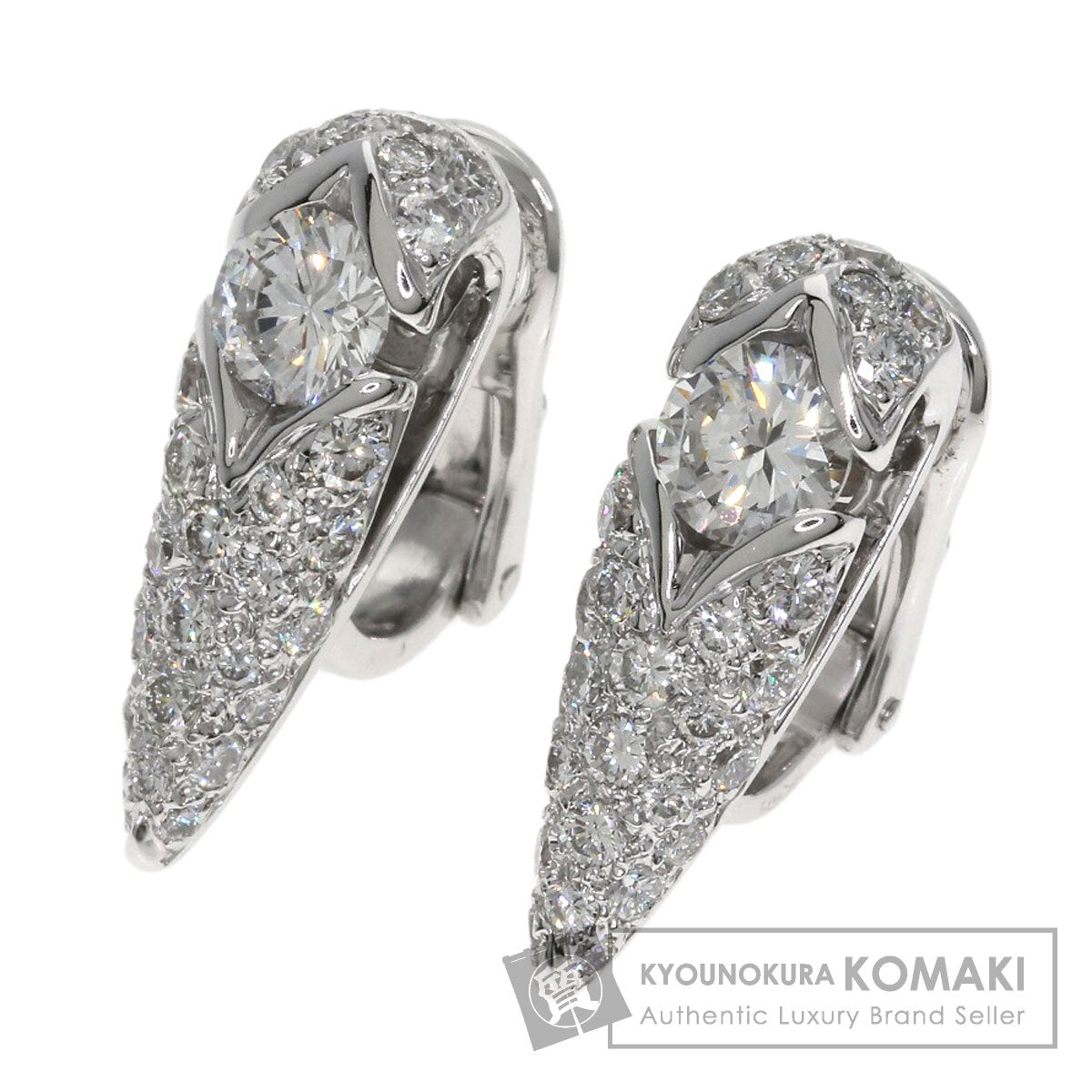 BVLGARI Diamond Earring K18 White Gold Ladies [Used]