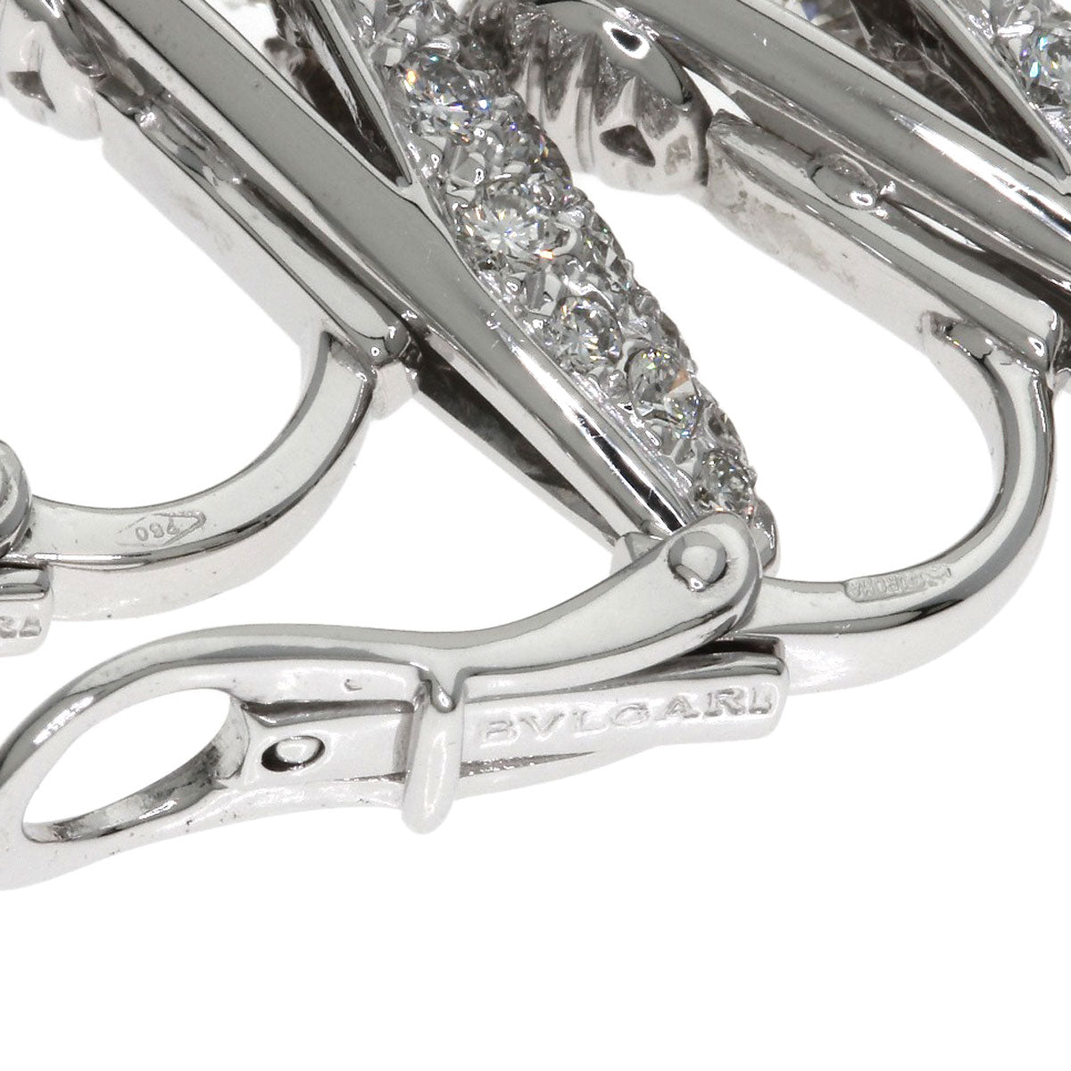 BVLGARI Diamond Earring K18 White Gold Ladies [Used]