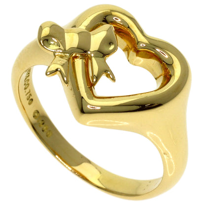 TIFFANY&Co. Ribbon heart Ring K18 Yellow Gold Ladies [Used]